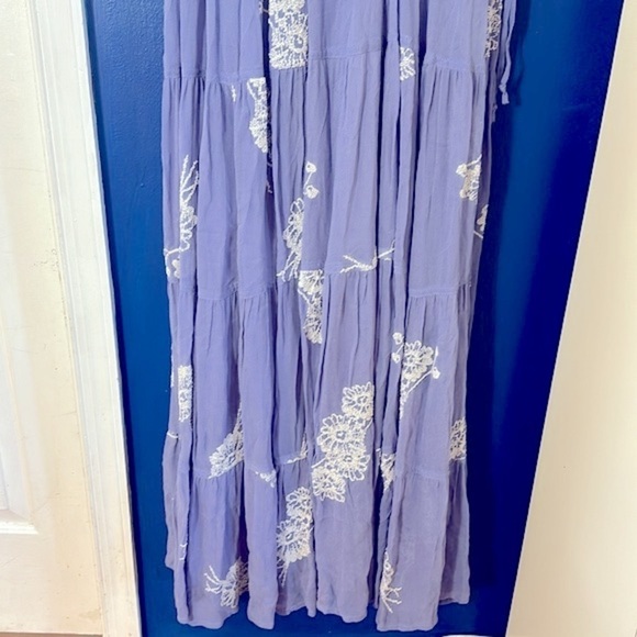 NWOT Women’s Free People RUN AWAY WITH ME EMBROIDERED Dusty Periwinkle Dress - Picture 7 of 11
